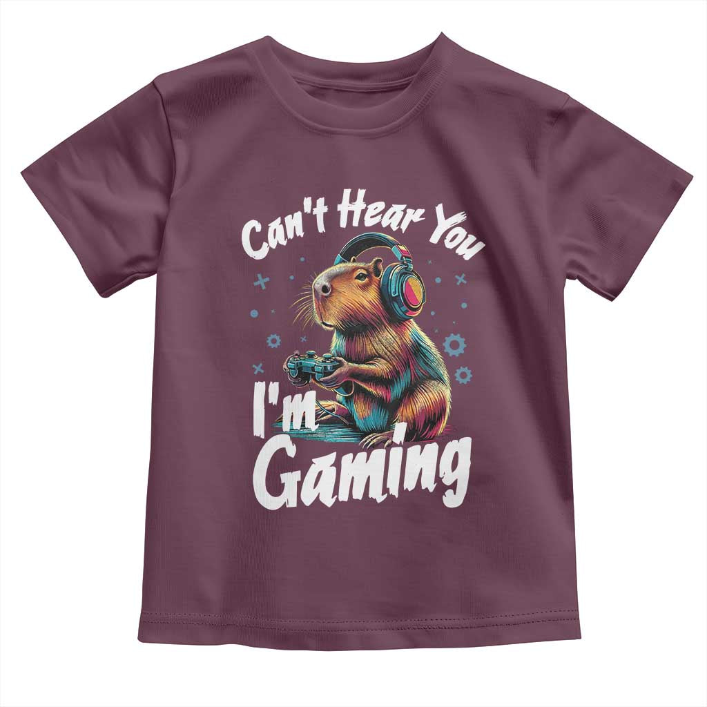 Funny Gamer Capybara Toddler T Shirt Can Not Hear You I Am Gaming - Wonder Print Shop