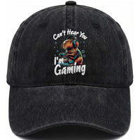 Funny Gamer Capybara Washed Cotton Baseball Cap Can Not Hear You I Am Gaming