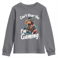 Funny Gamer Capybara Youth Sweatshirt Can Not Hear You I Am Gaming - Wonder Print Shop
