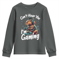Funny Gamer Capybara Youth Sweatshirt Can Not Hear You I Am Gaming - Wonder Print Shop
