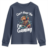 Funny Gamer Capybara Youth Sweatshirt Can Not Hear You I Am Gaming - Wonder Print Shop
