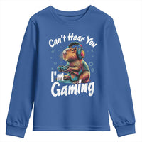 Funny Gamer Capybara Youth Sweatshirt Can Not Hear You I Am Gaming - Wonder Print Shop