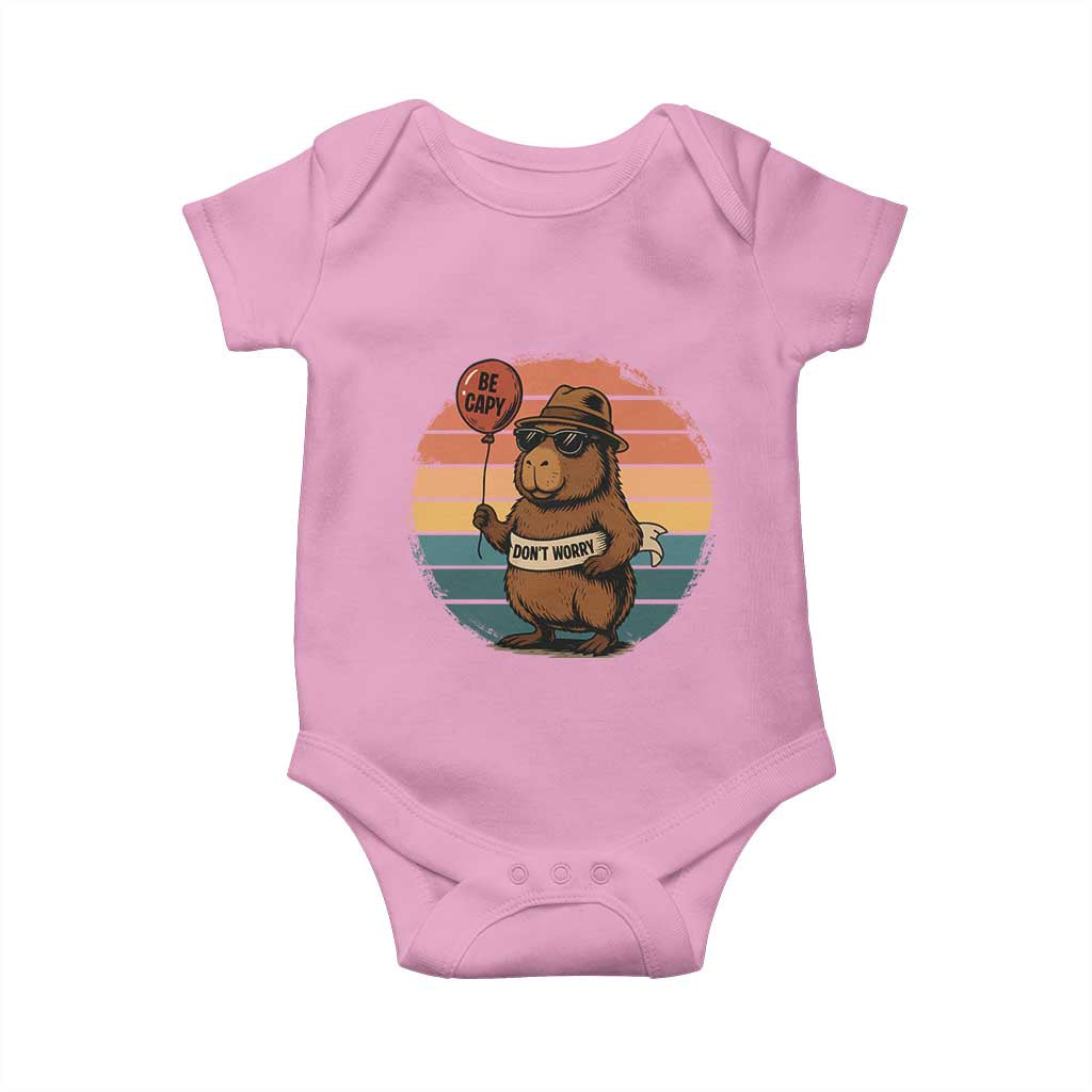 Funny Capybara Baby Onesie Be Capy Do Not Worry For Animal Lovers - Wonder Print Shop
