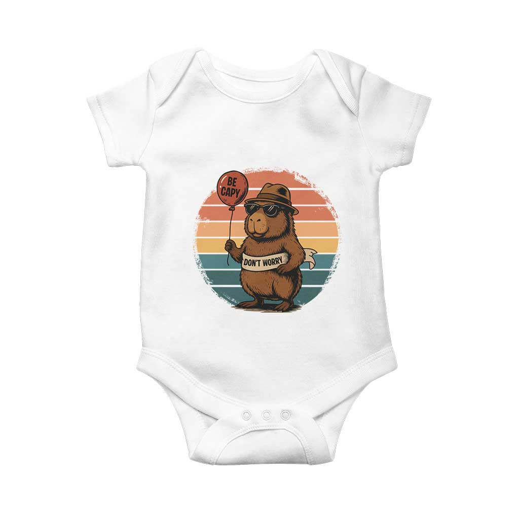 Funny Capybara Baby Onesie Be Capy Do Not Worry For Animal Lovers - Wonder Print Shop
