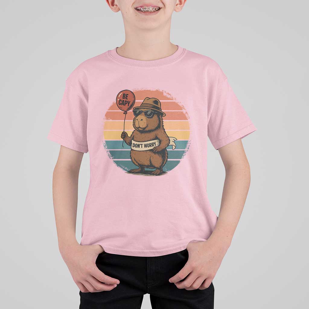Funny Capybara T Shirt For Kid Be Capy Do Not Worry For Animal Lovers - Wonder Print Shop