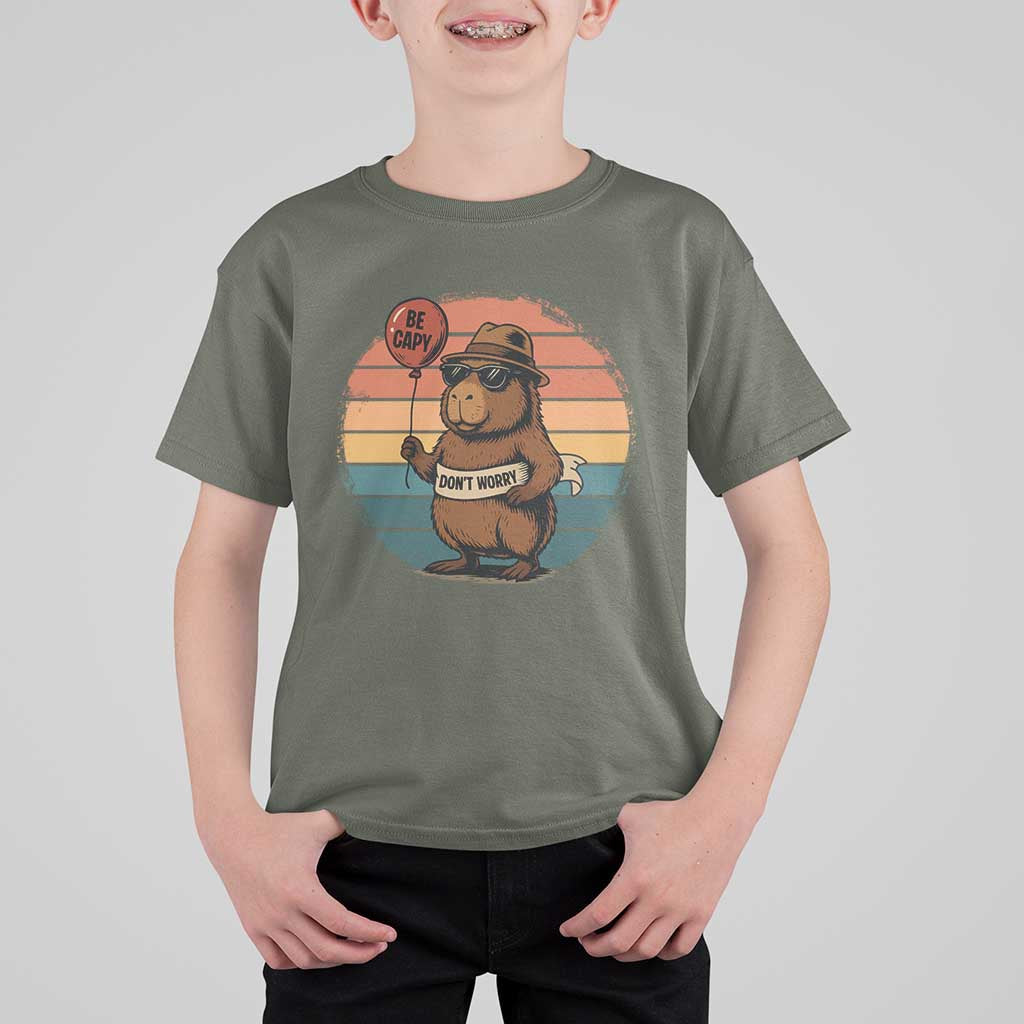 Funny Capybara T Shirt For Kid Be Capy Do Not Worry For Animal Lovers - Wonder Print Shop