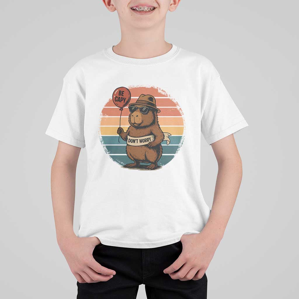 Funny Capybara T Shirt For Kid Be Capy Do Not Worry For Animal Lovers - Wonder Print Shop