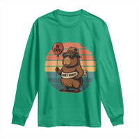 Funny Capybara Long Sleeve Shirt Be Capy Do Not Worry For Animal Lovers - Wonder Print Shop