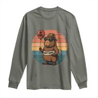 Funny Capybara Long Sleeve Shirt Be Capy Do Not Worry For Animal Lovers - Wonder Print Shop