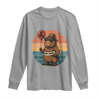 Funny Capybara Long Sleeve Shirt Be Capy Do Not Worry For Animal Lovers - Wonder Print Shop