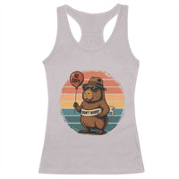 Funny Capybara Racerback Tank Top Be Capy Do Not Worry For Animal Lovers - Wonder Print Shop