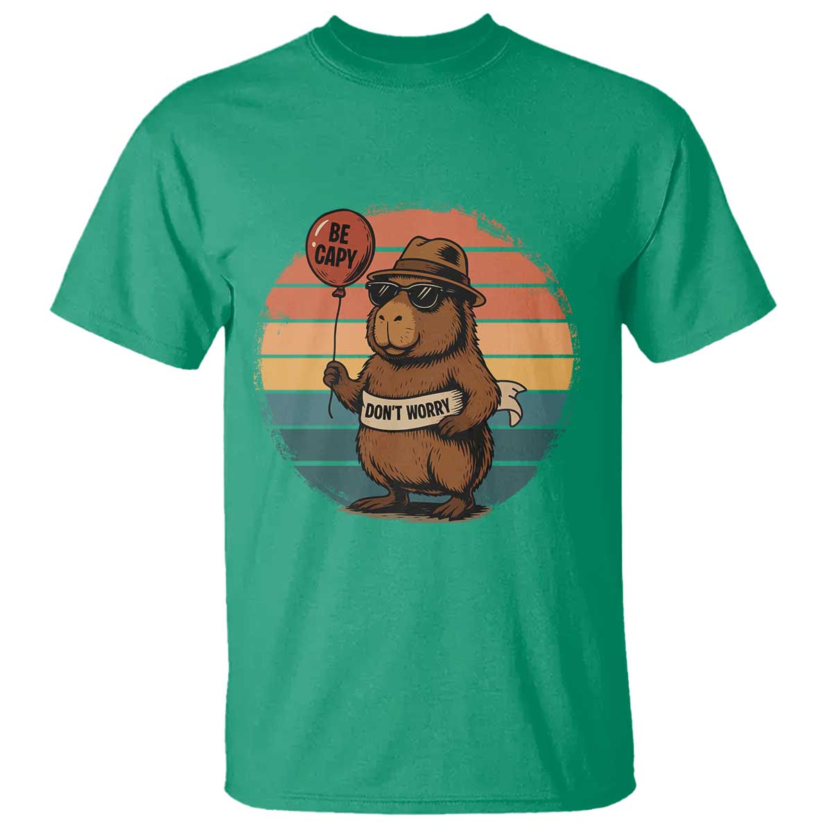 Funny Capybara T Shirt Be Capy Do Not Worry For Animal Lovers - Wonder Print Shop