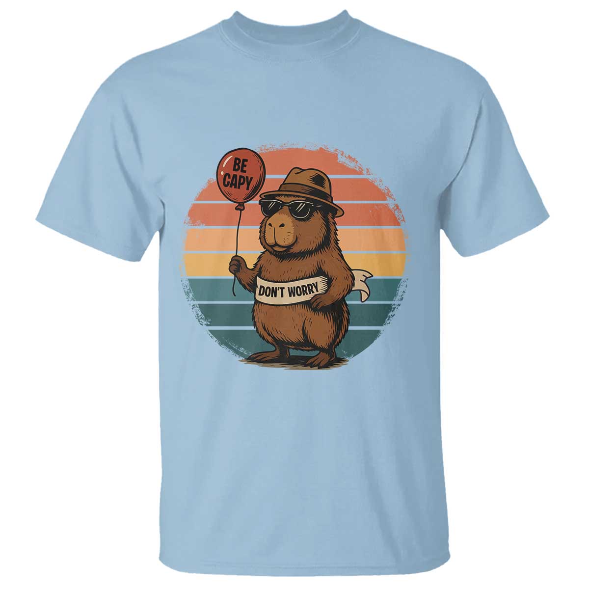 Funny Capybara T Shirt Be Capy Do Not Worry For Animal Lovers - Wonder Print Shop