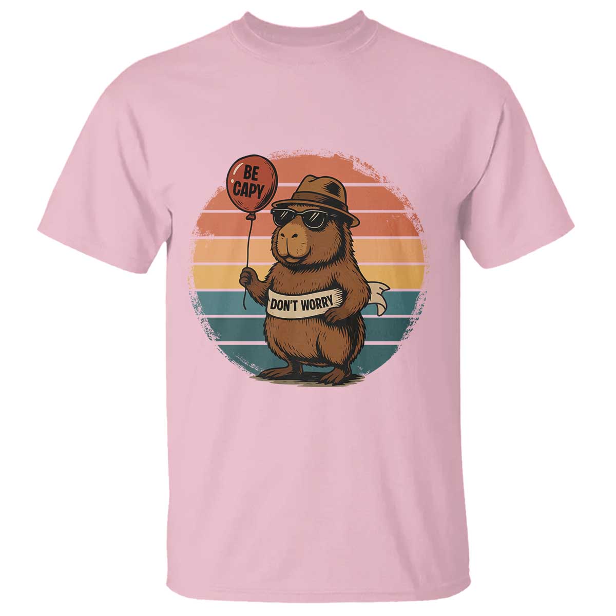 Funny Capybara T Shirt Be Capy Do Not Worry For Animal Lovers - Wonder Print Shop