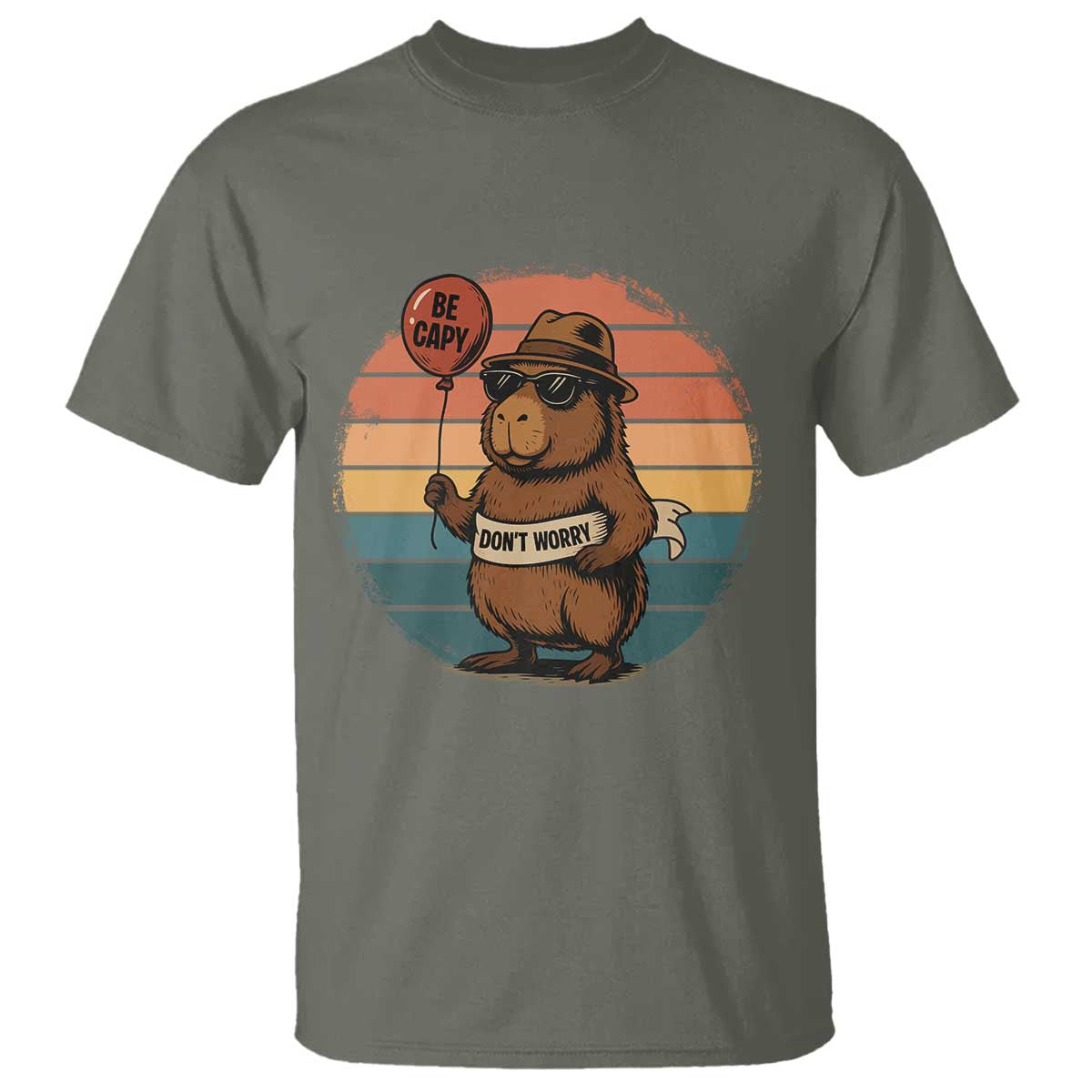 Funny Capybara T Shirt Be Capy Do Not Worry For Animal Lovers - Wonder Print Shop