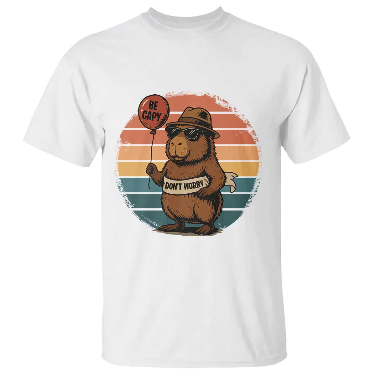 Funny Capybara T Shirt Be Capy Do Not Worry For Animal Lovers - Wonder Print Shop