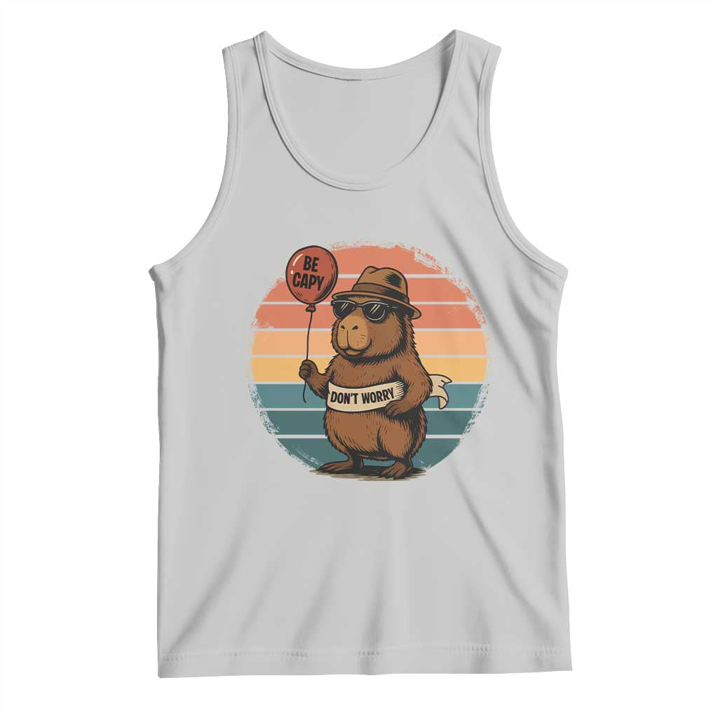 Funny Capybara Tank Top Be Capy Do Not Worry For Animal Lovers - Wonder Print Shop