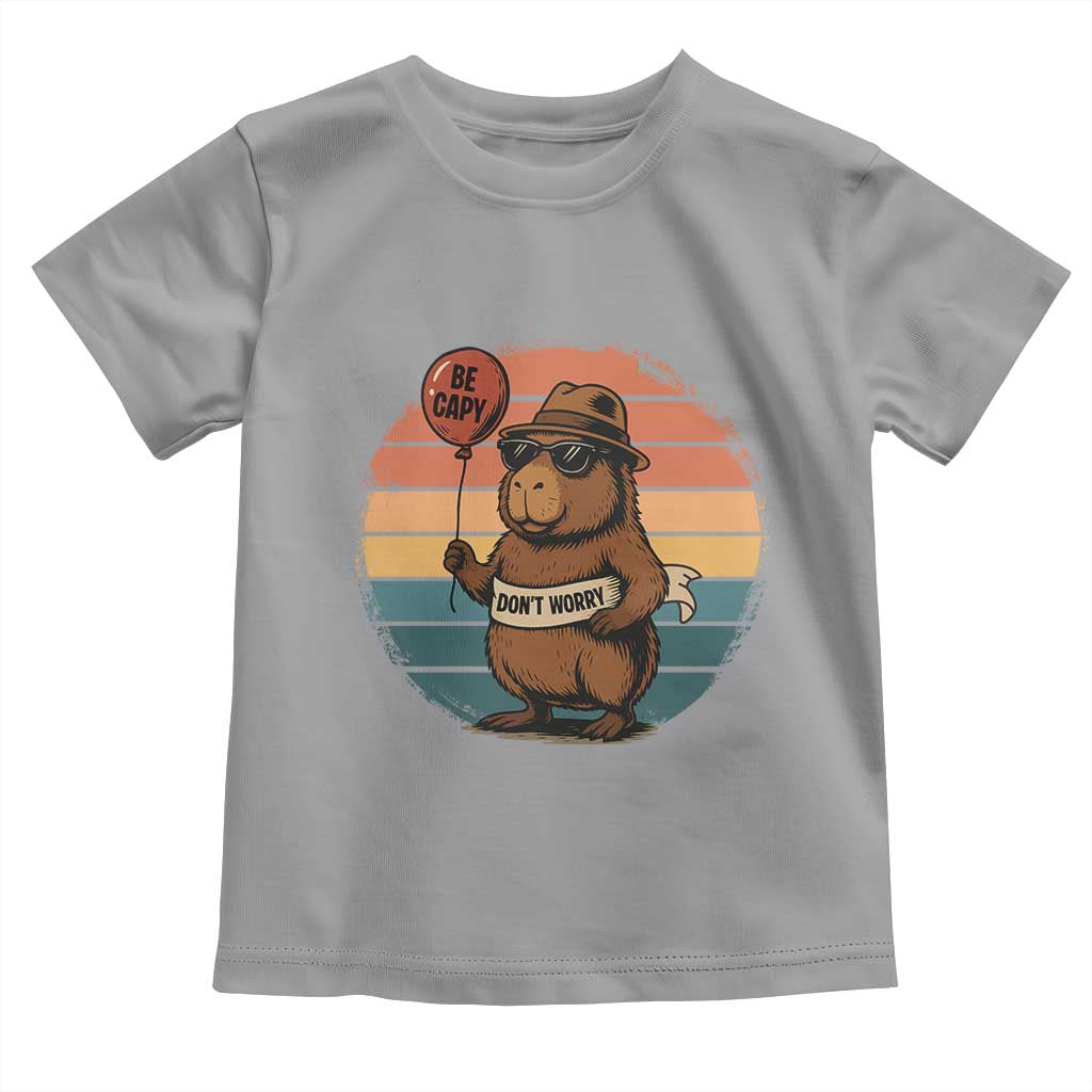 Funny Capybara Toddler T Shirt Be Capy Do Not Worry For Animal Lovers - Wonder Print Shop