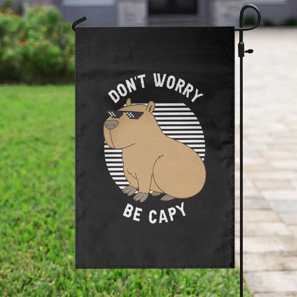 Funny Capybara Garden Flag Do Not Worry Be Capy Chill Animal Lover Gift - Wonder Print Shop