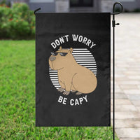 Funny Capybara Garden Flag Do Not Worry Be Capy Chill Animal Lover Gift - Wonder Print Shop