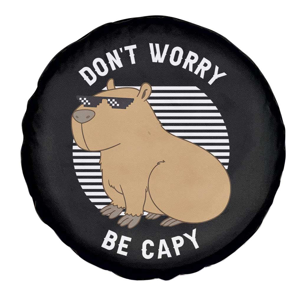 Funny Capybara Spare Tire Cover Do Not Worry Be Capy Chill Animal Lover Gift - Wonder Print Shop
