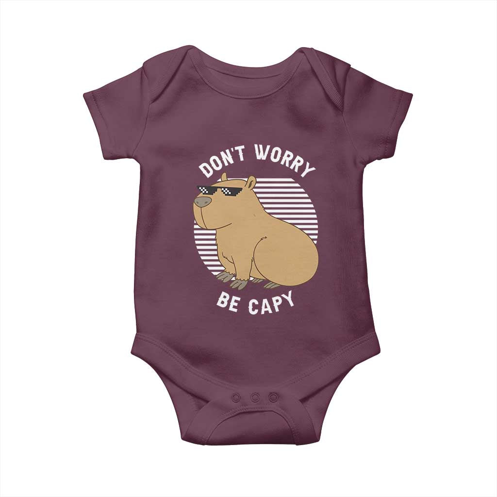 Funny Capybara Baby Onesie Do Not Worry Be Capy Chill Animal Lover Gift - Wonder Print Shop