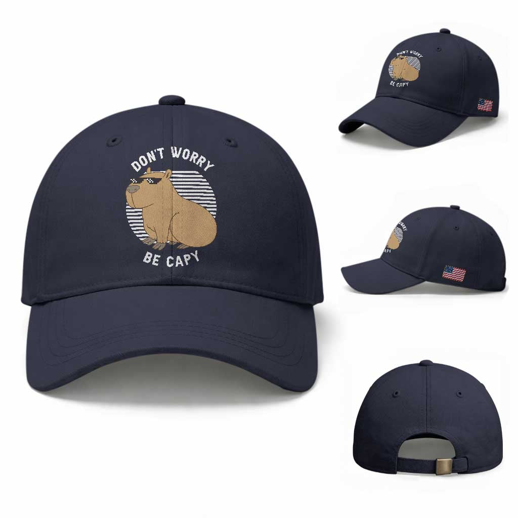 Funny Capybara Baseball Cap Do Not Worry Be Capy Chill Animal Lover Gift