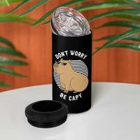 Funny Capybara 4 in 1 Can Cooler Tumbler Do Not Worry Be Capy Chill Animal Lover Gift
