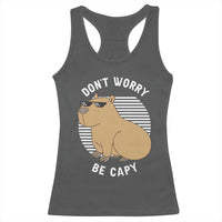 Funny Capybara Racerback Tank Top Do Not Worry Be Capy Chill Animal Lover Gift - Wonder Print Shop