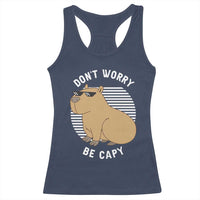 Funny Capybara Racerback Tank Top Do Not Worry Be Capy Chill Animal Lover Gift - Wonder Print Shop