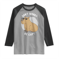 Funny Capybara Raglan Shirt Do Not Worry Be Capy Chill Animal Lover Gift - Wonder Print Shop