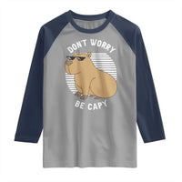 Funny Capybara Raglan Shirt Do Not Worry Be Capy Chill Animal Lover Gift - Wonder Print Shop