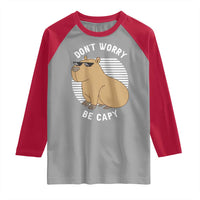 Funny Capybara Raglan Shirt Do Not Worry Be Capy Chill Animal Lover Gift - Wonder Print Shop