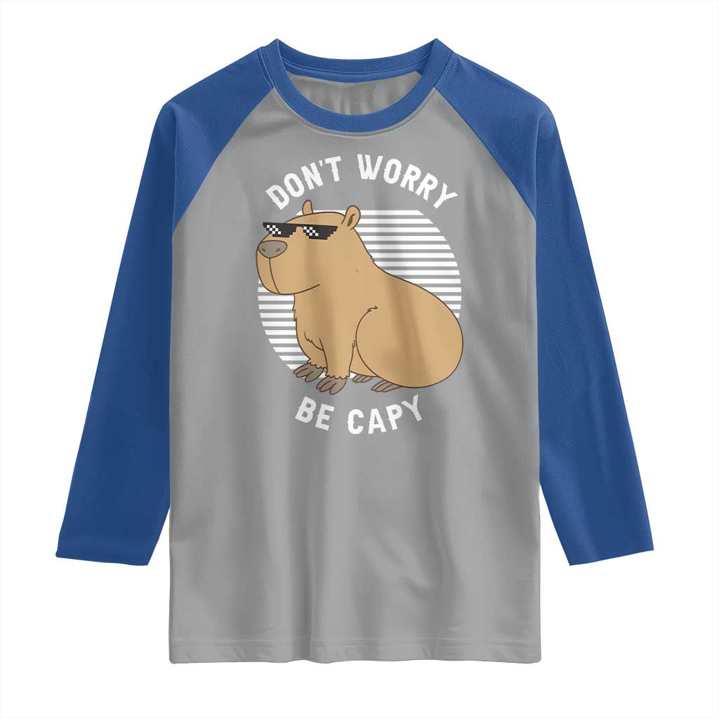 Funny Capybara Raglan Shirt Do Not Worry Be Capy Chill Animal Lover Gift - Wonder Print Shop