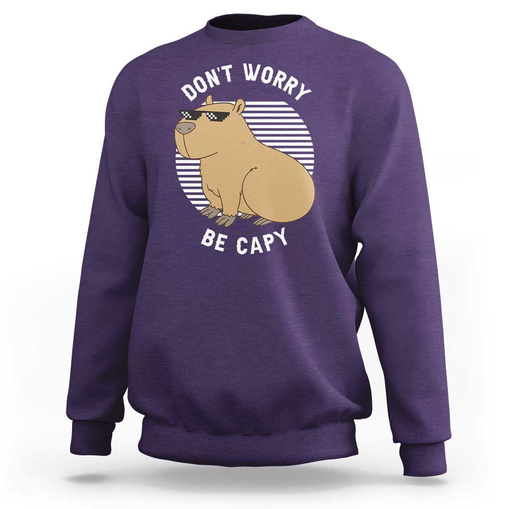 Funny Capybara Sweatshirt Do Not Worry Be Capy Chill Animal Lover Gift - Wonder Print Shop