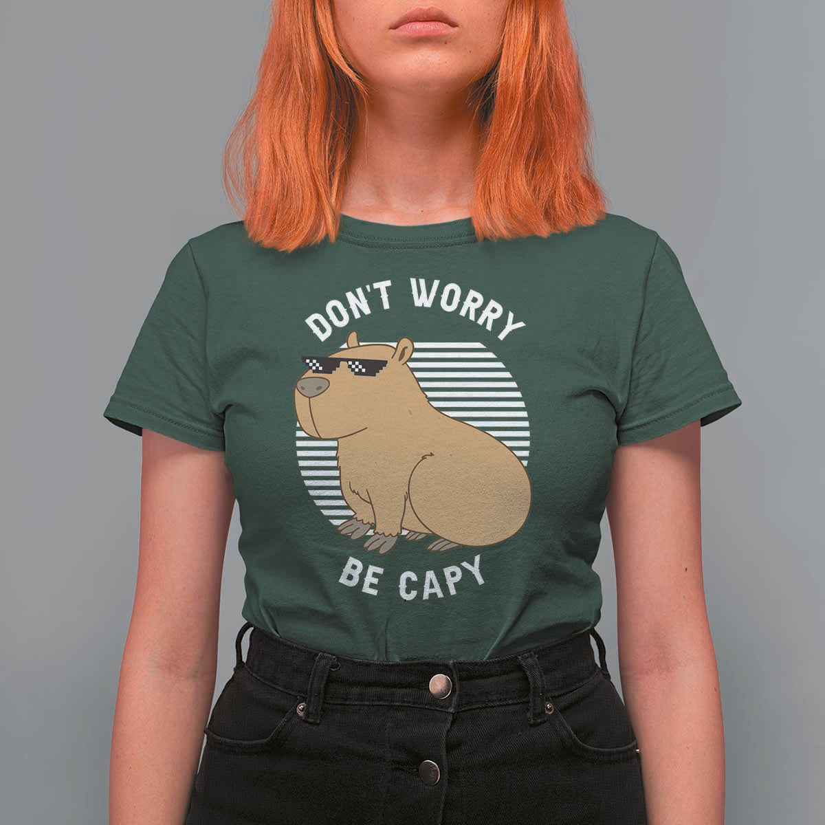 Funny Capybara T Shirt For Women Do Not Worry Be Capy Chill Animal Lover Gift - Wonder Print Shop