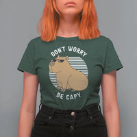 Funny Capybara T Shirt For Women Do Not Worry Be Capy Chill Animal Lover Gift - Wonder Print Shop
