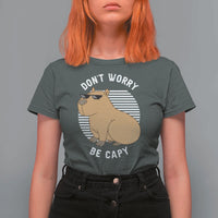Funny Capybara T Shirt For Women Do Not Worry Be Capy Chill Animal Lover Gift - Wonder Print Shop