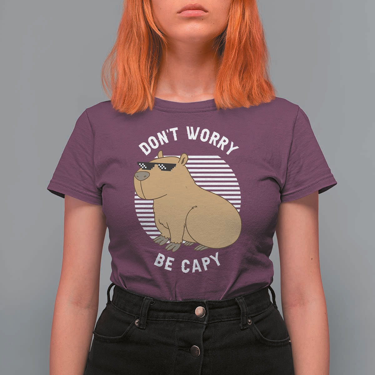 Funny Capybara T Shirt For Women Do Not Worry Be Capy Chill Animal Lover Gift - Wonder Print Shop