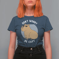 Funny Capybara T Shirt For Women Do Not Worry Be Capy Chill Animal Lover Gift - Wonder Print Shop