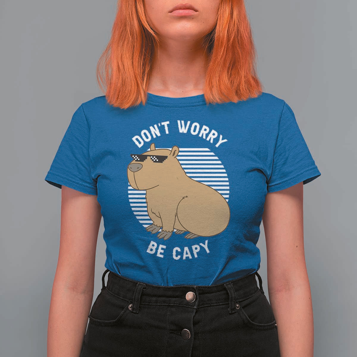 Funny Capybara T Shirt For Women Do Not Worry Be Capy Chill Animal Lover Gift - Wonder Print Shop