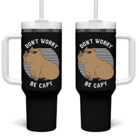 Funny Capybara Tumbler With Handle Do Not Worry Be Capy Chill Animal Lover Gift