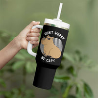 Funny Capybara Tumbler With Handle Do Not Worry Be Capy Chill Animal Lover Gift