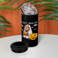 Funny Halloween Capy Boo Ra 4 in 1 Can Cooler Tumbler Cute Capybara Boo Ghost