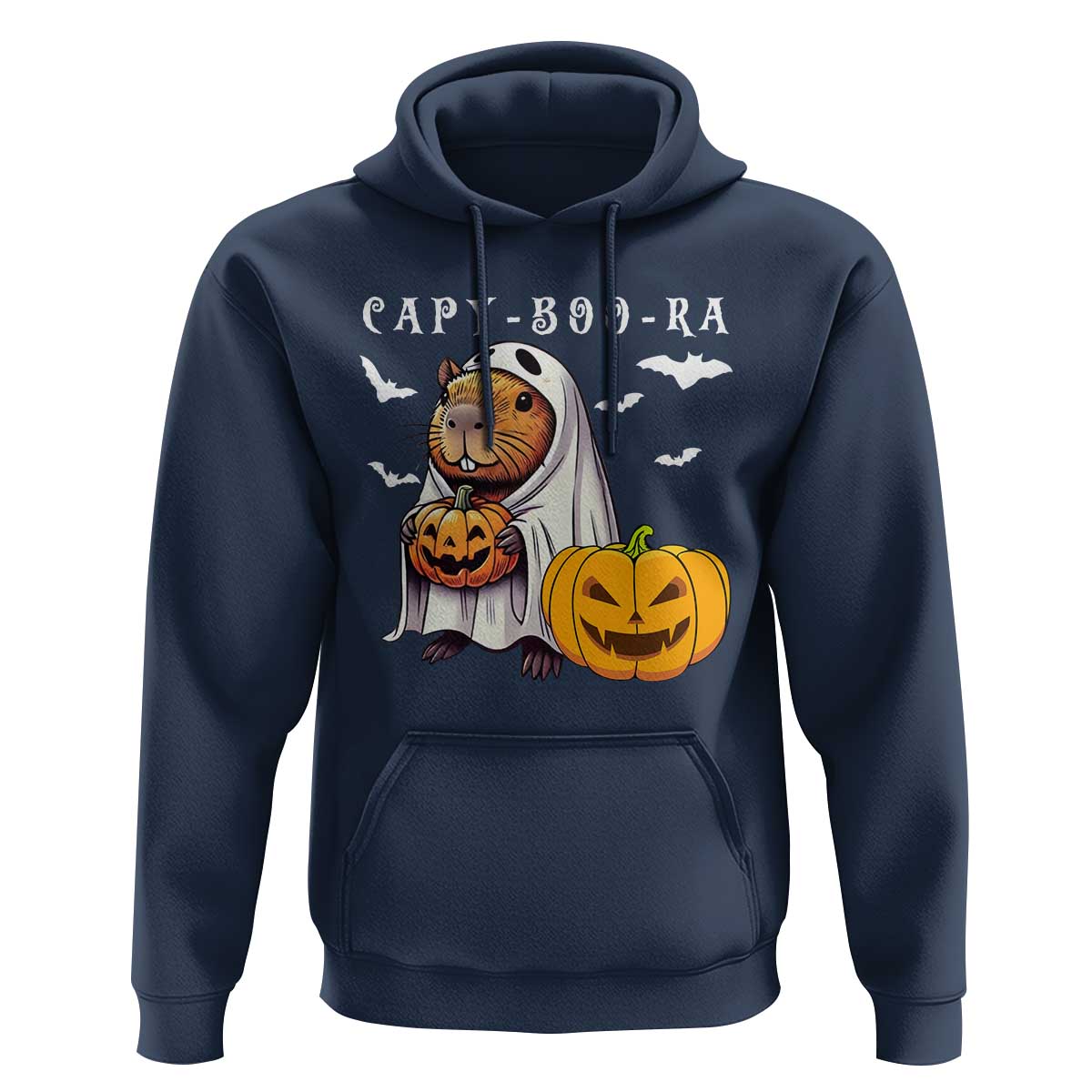 Funny Halloween Capy Boo Ra Hoodie Cute Capybara Boo Ghost - Wonder Print Shop