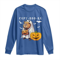 Funny Halloween Capy Boo Ra Long Sleeve Shirt Cute Capybara Boo Ghost - Wonder Print Shop