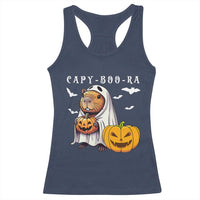 Funny Halloween Capy Boo Ra Racerback Tank Top Cute Capybara Boo Ghost - Wonder Print Shop