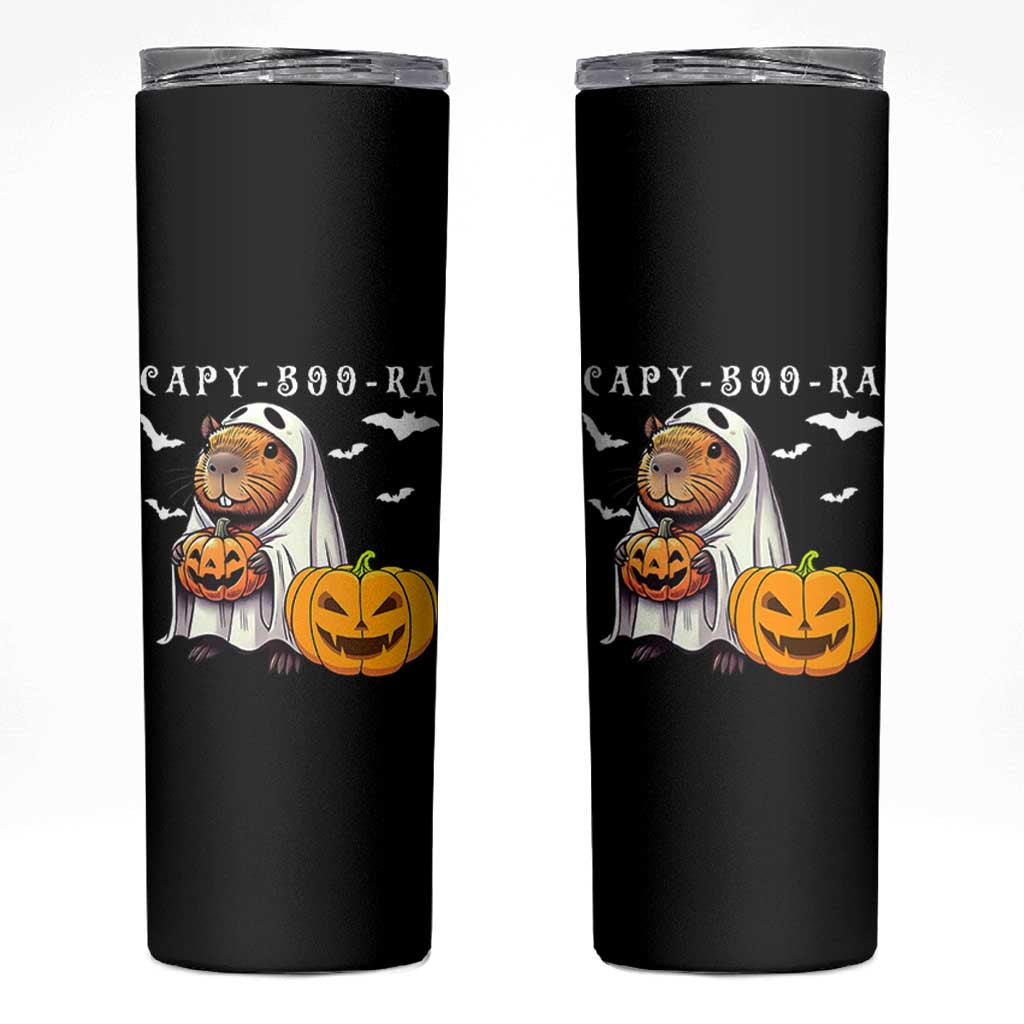 Funny Halloween Capy Boo Ra Skinny Tumbler Cute Capybara Boo Ghost