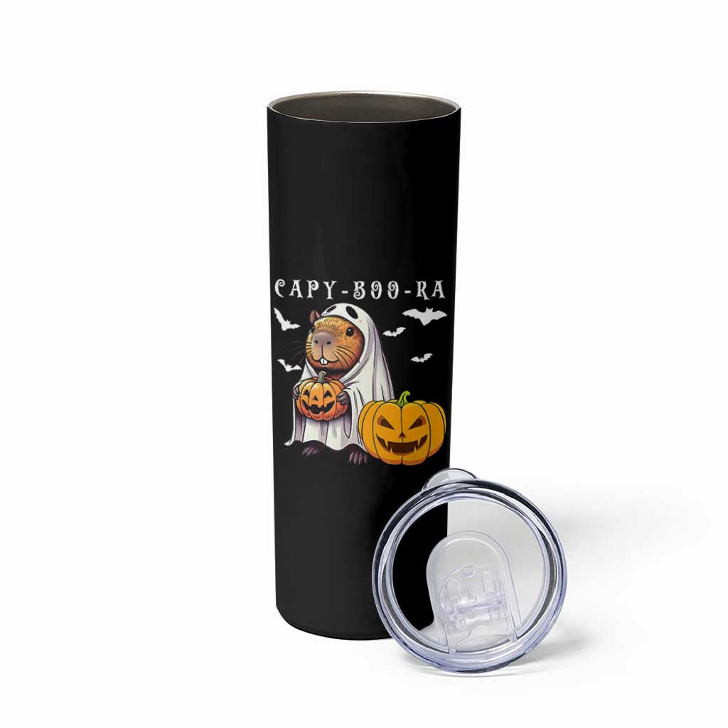 Funny Halloween Capy Boo Ra Skinny Tumbler Cute Capybara Boo Ghost