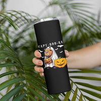 Funny Halloween Capy Boo Ra Skinny Tumbler Cute Capybara Boo Ghost